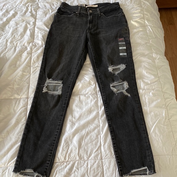🛍️NWT - LEVIS 721 High-Rise Skinny Ankle Black Jeans - Picture 2 of 6